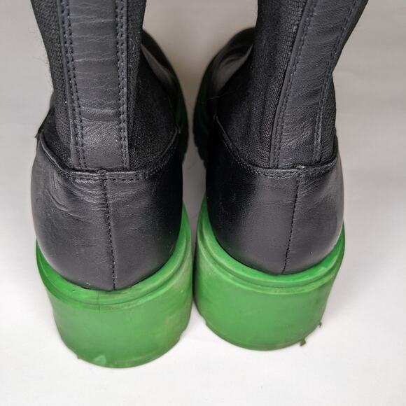 STEVE MADDEN Hesitant Leather Chunky Lug Sole Color Block Platform Mid Boots - Picture 6 of 10